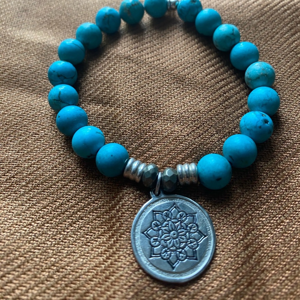 Turquoise Chakra Stretchy Bead Bracelet